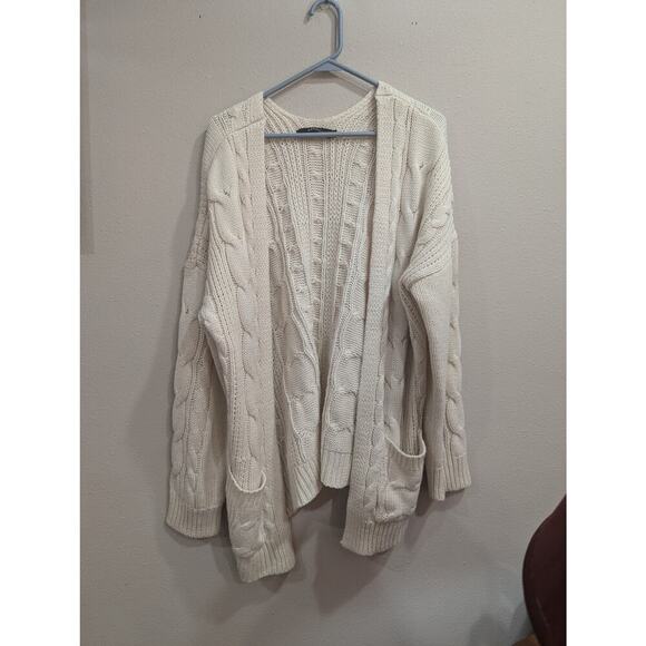 Women's ivory open front cardigan w/pockets by Zesica size XL - Picture 1 of 9